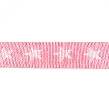 Gurtband 40 mm breit Rosa mit Sternen